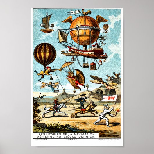 Vintage Viktorianische Era Aeronautics Steampunk Poster (Vorne)