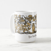 Vintage Viktorianische Era Cat, Clover & Birds Kaffeetasse (Vorderseite Links)