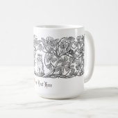 Vintage Viktorianische Era Cat, Clover & Birds Kaffeetasse (VorderseiteRechts)