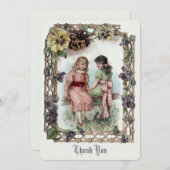 Vintage Viktorianische Era Girls Dankeskarte (Vorne/Hinten)