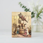 Vintage Viktorianische ERA-Katze spielen Postkarte (Stehend Vorderseite)