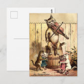 Vintage Viktorianische ERA-Katze spielen Postkarte (Vorne/Hinten)