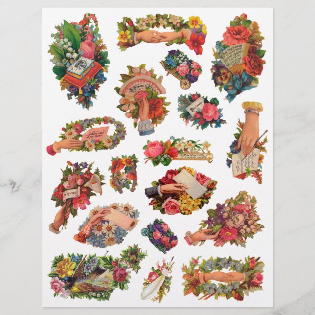 Vintage Viktorianische Era Scrapbook Hand Whimsise (Vorderseite)