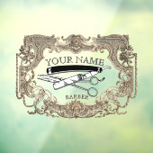 Vintage Viktorianische Erster Steampunk-Barbervorl Fensteraufkleber (Blatt 3)