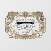 Vintage Viktorianische Erster Steampunk-Barbervorl Fensteraufkleber (Blatt)