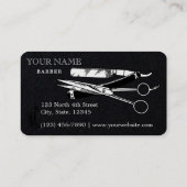 Vintage Viktorianische Erster Steampunk-Barbervorl Visitenkarte (Rückseite)