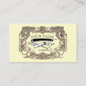 Vintage Viktorianische Erster Steampunk-Barbervorl Visitenkarte (Vorderseite)