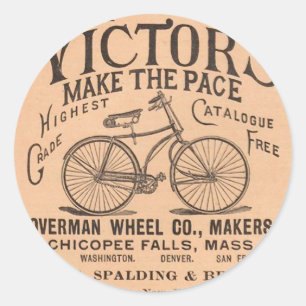 Vintage viktorianische Fahrrad-Anzeige Runder Aufkleber