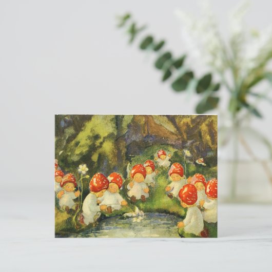 Vintage Viktorianische Fairies Postkarte (Stehend Vorderseite)