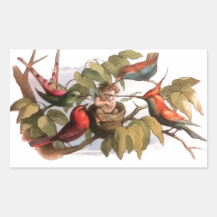 Vintage viktorianische Fee-Kunst Richard Doyle Fee Rechteckiger Aufkleber
