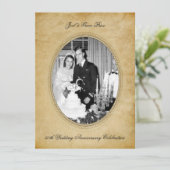 Vintage Viktorianische Feier zum 50. Jahrestag Einladung (Stehend Vorderseite)