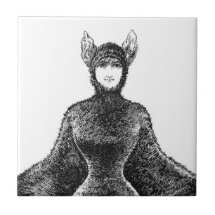 Vintage viktorianische Fledermaus Fliese