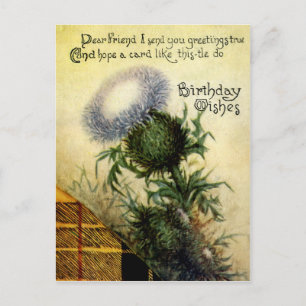 Vintage Viktorianische florale Geburtstagskarte. Postkarte