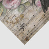 Vintage Viktorianische florale Noten & Raven Seidenpapier (Detail)