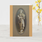 Vintage Viktorianische Fotokarte der Frau - Leere Karte (Gelbe Blume)