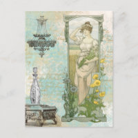 *~* Vintage Viktorianische Frau Jugendstil AR23