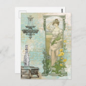 *~* Vintage Viktorianische Frau Jugendstil AR23 Postkarte (Vorne/Hinten)