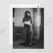 Vintage Viktorianische Frau mit Hühnchen Postkarte (Vorne/Hinten)