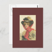 Vintage Viktorianische Frau Postkarte (Vorne/Hinten)