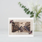 Vintage Viktorianische Frau Umbrella Postkarte (Stehend Vorderseite)