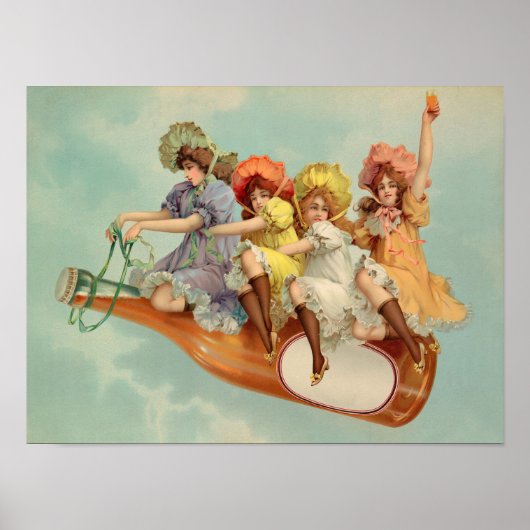 Vintage Viktorianische Frauen trinken Bier Poster (Vorne)