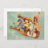 Vintage Viktorianische Frauen trinken Bier Postkarte (Vorne/Hinten)