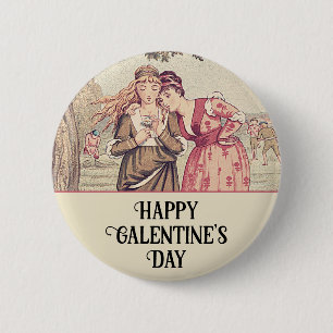 Vintage Viktorianische Freundschaft zum Galentinst Button
