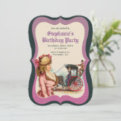 Vintage Viktorianische Geburtstagsfrau Einladung (Stehend Vorderseite)