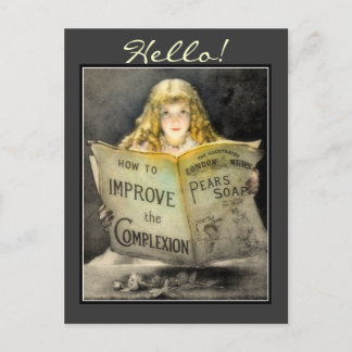 Vintage Viktorianische Girl Birnen Seifenwerbung P Postkarte
