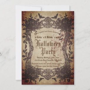 Vintage viktorianische gothische gruselige Hallowe Einladung