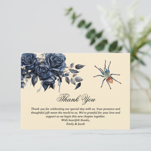 Vintage Viktorianische Gotische Hochzeit Dankeskarte (Stehend Vorderseite)