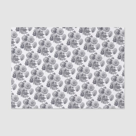 Vintage/viktorianische gravierende Blumen Seidenpapier (Vorderseite)