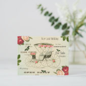 Vintage viktorianische gurt Postcard w Blume Postkarte (Stehend Vorderseite)