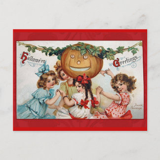Vintage Viktorianische Halloween-Grüße-Karten Postkarte