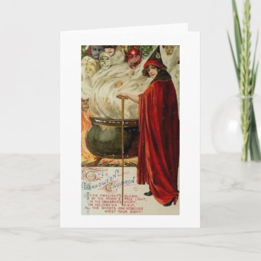 Vintage Viktorianische Halloween-Grußkarte Karte (Vorderseite)