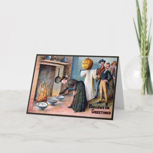 Vintage Viktorianische Halloween-Traditionskarte Feiertagskarte (Vorderseite)