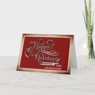 Vintage Viktorianische Happy Holiday Card Feiertagskarte