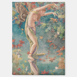 Vintage viktorianische Herbstlaubstreuung Magnet