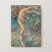 Vintage Viktorianische Herbstskalender Blätter Button (Vorderseite)