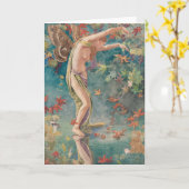 Vintage Viktorianische Herbstskalender Blätter Karte (Gelbe Blume)