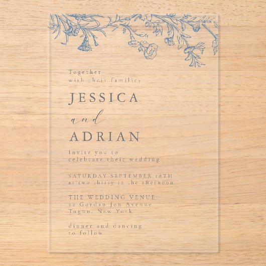 Vintage Viktorianische Hochzeit Acryleinladungen (Vorderseite)