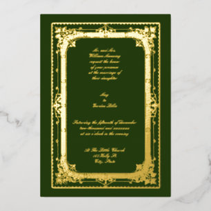 Vintage Viktorianische Hochzeit der 1870er Jahre Folieneinladung