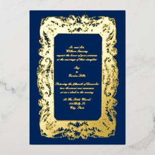 Vintage Viktorianische Hochzeit Folieneinladung