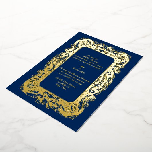 Vintage Viktorianische Hochzeit Folieneinladung (Gedreht)