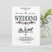 Vintage Viktorianische Hochzeitseinladung Einladung (Stehend Vorderseite)