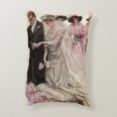 Vintage Viktorianische Hochzeitsfeier Braut und Br Dekokissen (Rückseite(Vertikal))