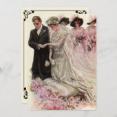 Vintage Viktorianische Hochzeitsfeier Braut und Br Einladung (Vorne/Hinten)