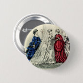 Vintage Viktorianische Hochzeitsfeier Bridal Portr Button (Vorne & Hinten)