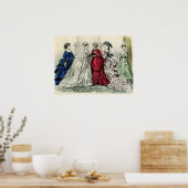 Vintage Viktorianische Hochzeitsfeier Bridal Portr Poster (Küche)