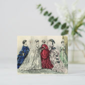 Vintage Viktorianische Hochzeitsfeier Save the Dat Ankündigungspostkarte (Stehend Vorderseite)